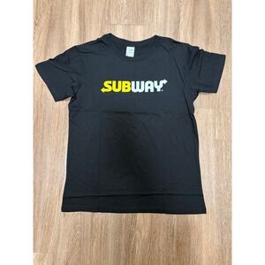 Subway Restaurant Employee Uniform Graphic TShirt Black Men Large L Short Sleeve